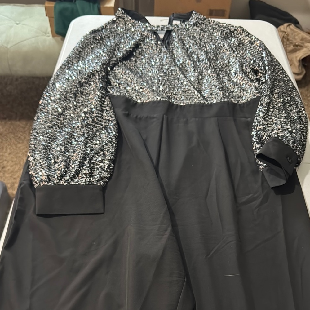 Elegant Black and Silver Jumpsuit